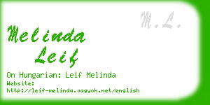 melinda leif business card